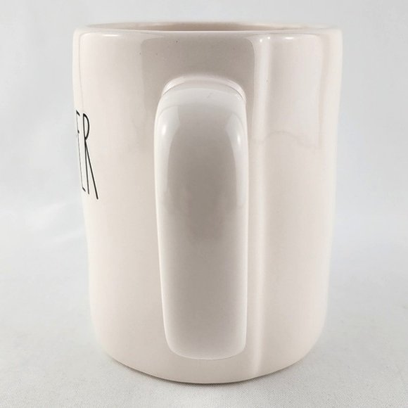 ⭐️2/ $50⭐️  Rae Dunn Artisan White Glossy Mug Black Large Letters TEACHER - Picture 2 of 9